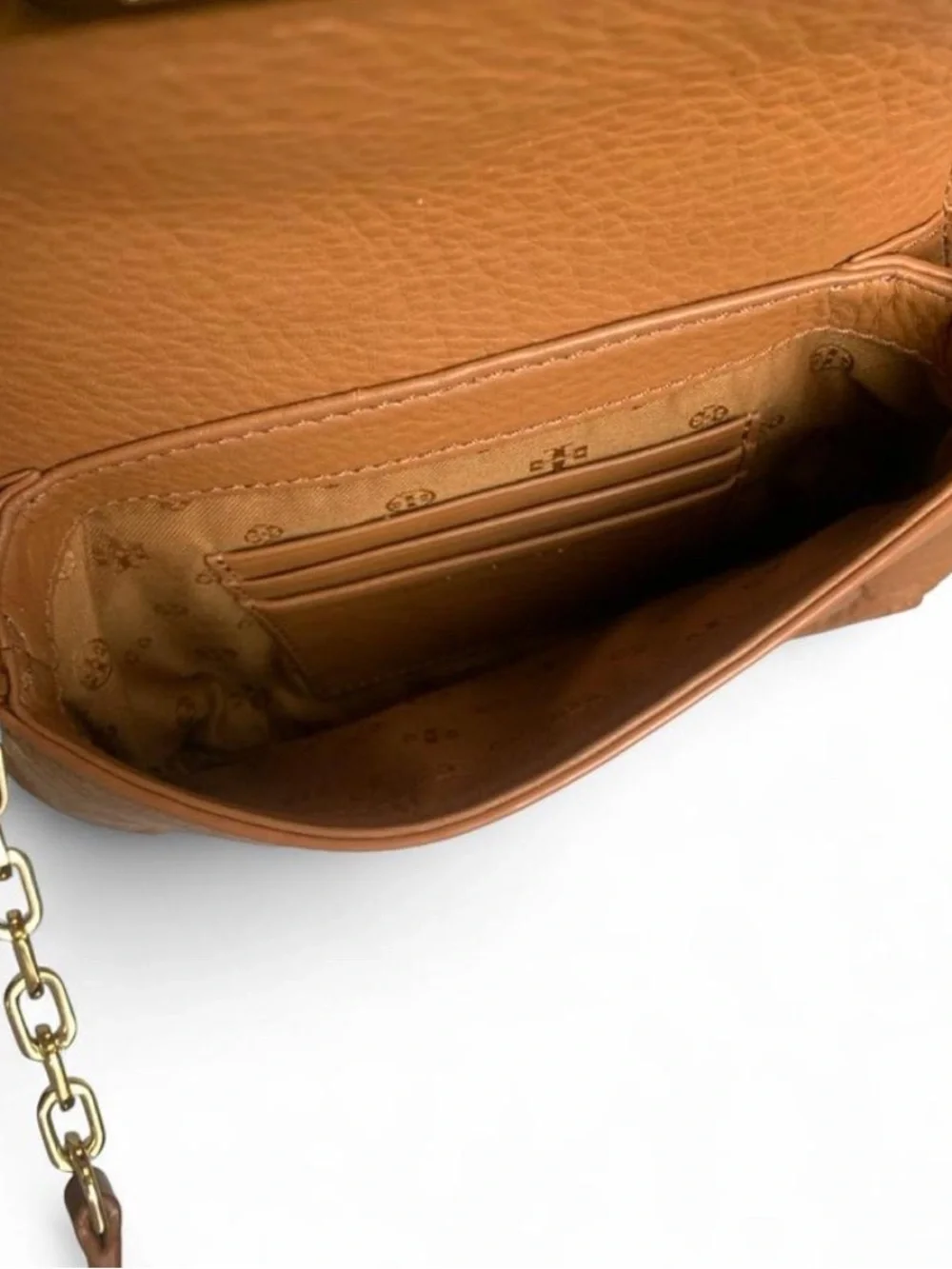 Tory Burch Britten Leather Convertible Crossbody Bag - Moose Brown EUC